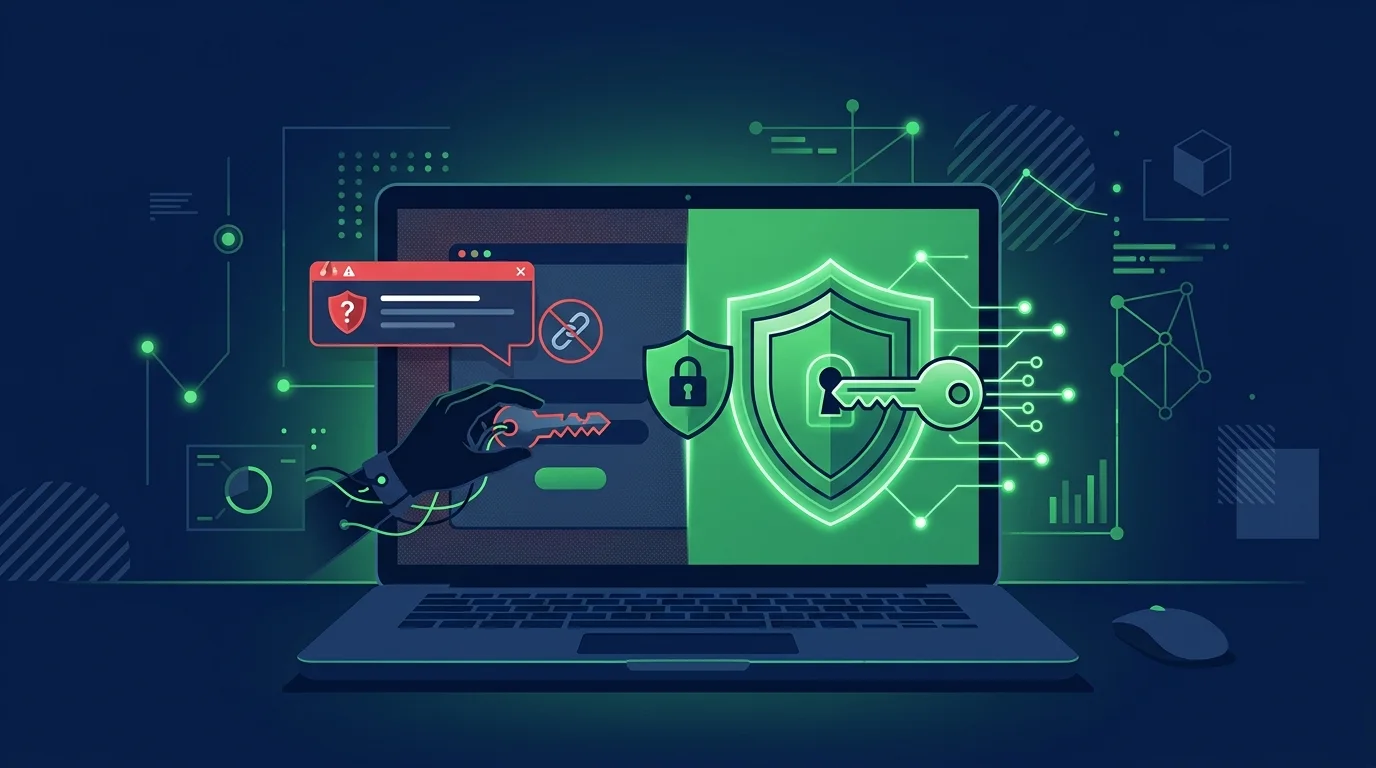 Schermata di sicurezza su un computer portatile aziendale