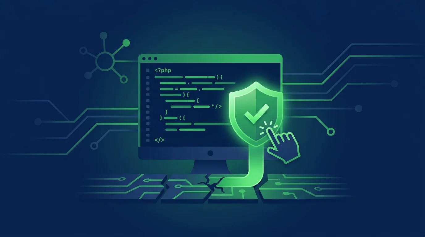 Schermata di codice informatico che rappresenta l'analisi di sicurezza di un sito web.