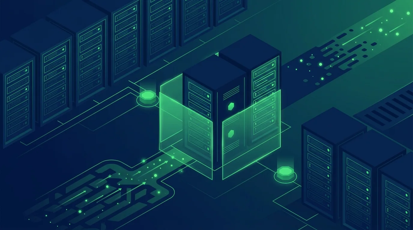 Server in un datacenter aziendale protetti da aggiornamenti di sicurezza