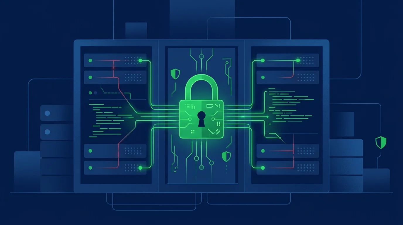 Lucchetto di sicurezza su un server informatico